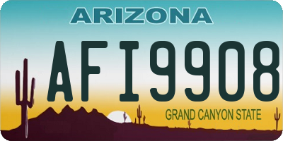 AZ license plate AFI9908