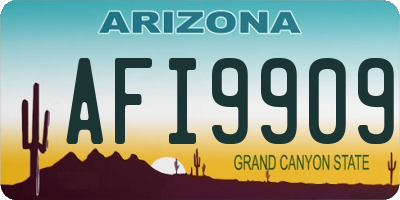 AZ license plate AFI9909