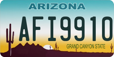 AZ license plate AFI9910