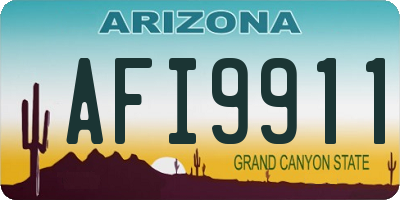 AZ license plate AFI9911