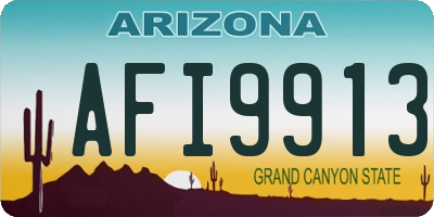 AZ license plate AFI9913