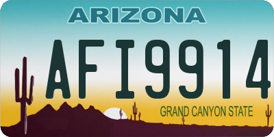 AZ license plate AFI9914
