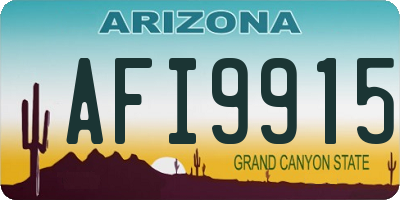 AZ license plate AFI9915