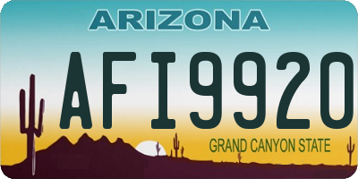 AZ license plate AFI9920