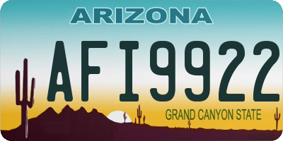 AZ license plate AFI9922