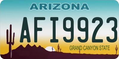 AZ license plate AFI9923