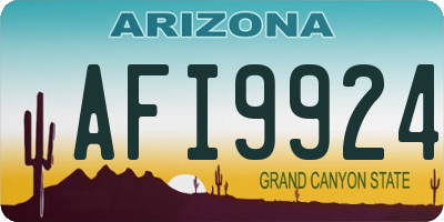 AZ license plate AFI9924