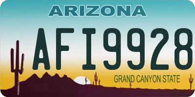 AZ license plate AFI9928