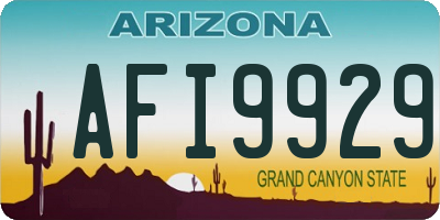 AZ license plate AFI9929