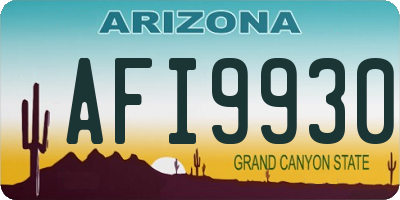 AZ license plate AFI9930