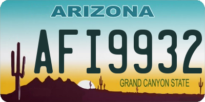 AZ license plate AFI9932