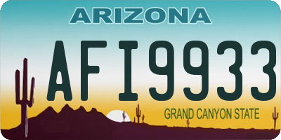 AZ license plate AFI9933