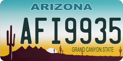 AZ license plate AFI9935