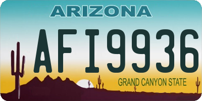 AZ license plate AFI9936