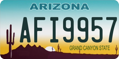 AZ license plate AFI9957