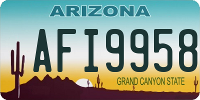 AZ license plate AFI9958