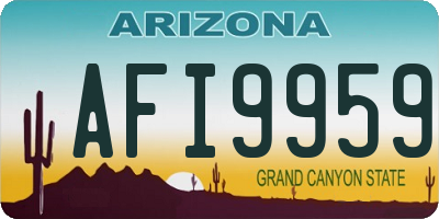 AZ license plate AFI9959