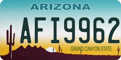 AZ license plate AFI9962