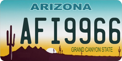 AZ license plate AFI9966