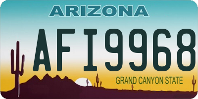 AZ license plate AFI9968