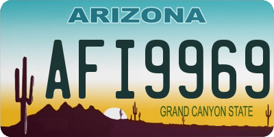 AZ license plate AFI9969