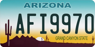 AZ license plate AFI9970