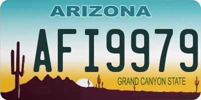 AZ license plate AFI9979