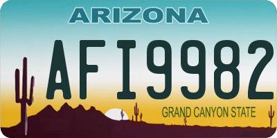AZ license plate AFI9982