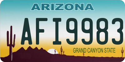 AZ license plate AFI9983