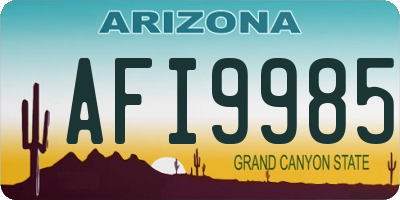 AZ license plate AFI9985
