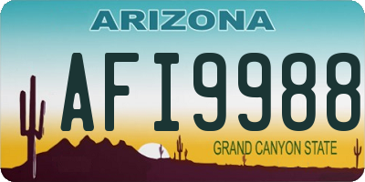 AZ license plate AFI9988