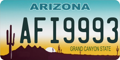 AZ license plate AFI9993