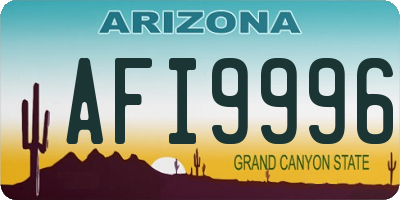 AZ license plate AFI9996