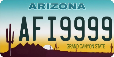 AZ license plate AFI9999