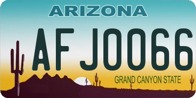 AZ license plate AFJ0066