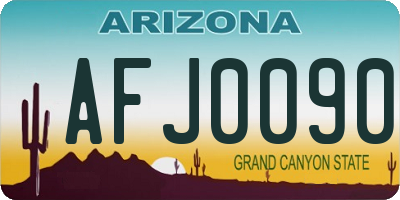 AZ license plate AFJ0090
