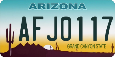 AZ license plate AFJ0117