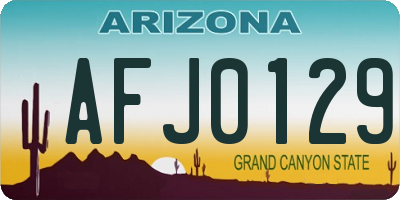 AZ license plate AFJ0129