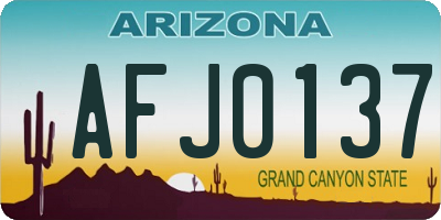 AZ license plate AFJ0137