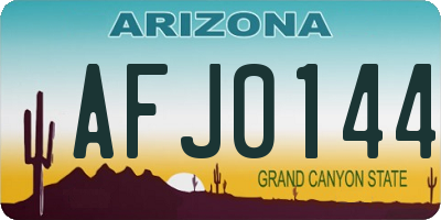 AZ license plate AFJ0144