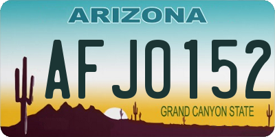 AZ license plate AFJ0152