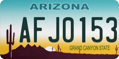 AZ license plate AFJ0153