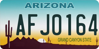 AZ license plate AFJ0164