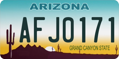 AZ license plate AFJ0171