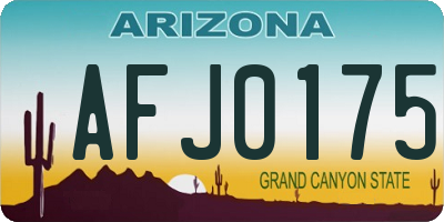 AZ license plate AFJ0175