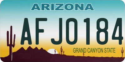 AZ license plate AFJ0184
