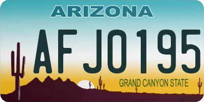AZ license plate AFJ0195