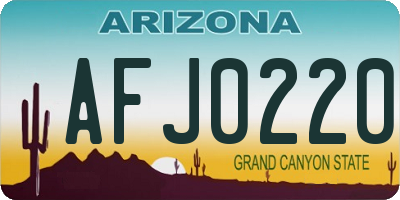 AZ license plate AFJ0220