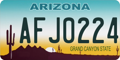 AZ license plate AFJ0224