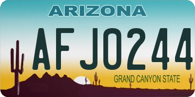 AZ license plate AFJ0244